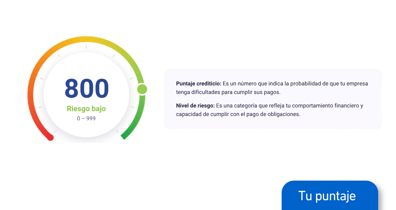 Puntaje crediticio de tu empresa