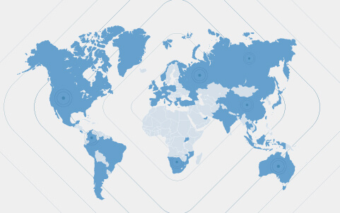 Mapa mundi de los cinco continentes